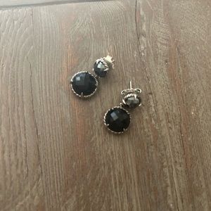 David Yurman Chatelaine Double-Drop Earrings with Black Onyx and Hematine.